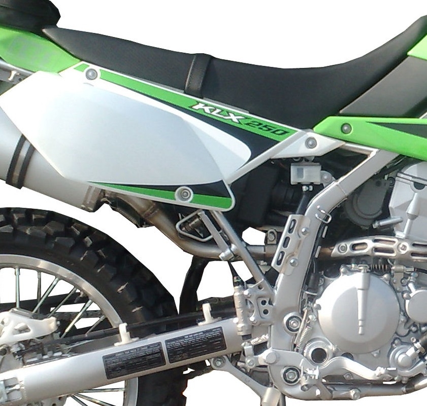 GPR auspuff kompatibel mit  Kawasaki KLX 250 S 2009-2017, Satinox , Zugelassener legaler Vollanlagenauspuff mit ABE, inklusive herausnehmbarem DB-Killer 