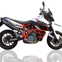 GPR auspuff kompatibel mit  Ktm Lc8 Smt 990 2008-2014, Furore Nero, Zweifach homologierter legaler Bolt-on-Schalldämpfer mit ABE, einschließlich abnehmbarer DB-Killer 