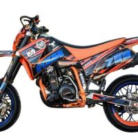 GPR auspuff kompatibel mit  Ktm Lc4 640 Enduro - Adventure - Supermoto 2003-2006, Furore Nero, Zugelassener legaler Slip-On-Auspuff mit Abe, einschließlich abnehmbarem DB-Killer und Verbindungsrohr 