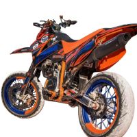 GPR auspuff kompatibel mit  Ktm Lc4 640 Enduro - Adventure - Supermoto 2003-2006, Furore Nero, Zugelassener legaler Slip-On-Auspuff mit Abe, einschließlich abnehmbarem DB-Killer und Verbindungsrohr 