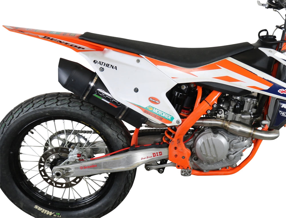 GPR auspuff kompatibel mit  Ktm SX-F 450 2016-2018, Furore Nero, Racing-Komplettsystem-Auspuff, einschließlich Krümmer und abnehmbarem DB-Killer 