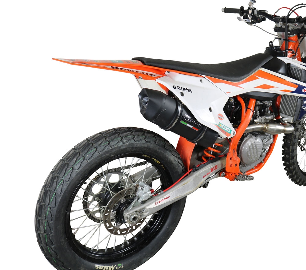 GPR auspuff kompatibel mit  Ktm SX-F 450 2016-2018, Furore Nero, Racing-Komplettsystem-Auspuff, einschließlich Krümmer und abnehmbarem DB-Killer 
