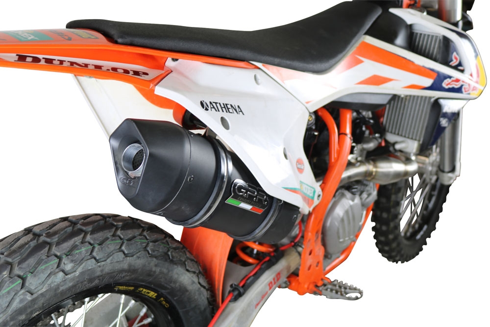 GPR auspuff kompatibel mit  Ktm SX-F 450 2016-2018, Furore Nero, Racing-Komplettsystem-Auspuff, einschließlich Krümmer und abnehmbarem DB-Killer 