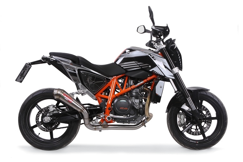 GPR auspuff kompatibel mit  Ktm Duke 690 2017-2020, Powercone Evo, Zugelassener legaler Slip-On-Auspuff mit Abe, einschließlich abnehmbarem DB-Killer und Verbindungsrohr 