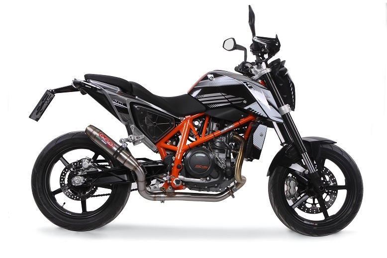 GPR auspuff kompatibel mit  Ktm Duke 690 2017-2020, Deeptone Inox, Zugelassener legaler Slip-On-Auspuff mit Abe, einschließlich abnehmbarem DB-Killer und Verbindungsrohr 