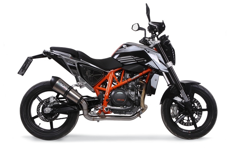 GPR auspuff kompatibel mit  Ktm Duke 690 2012-2016, New Grand Prix Evo Titanium, Zugelassener legaler Slip-On-Auspuff mit Abe, einschließlich abnehmbarem DB-Killer und Verbindungsrohr 