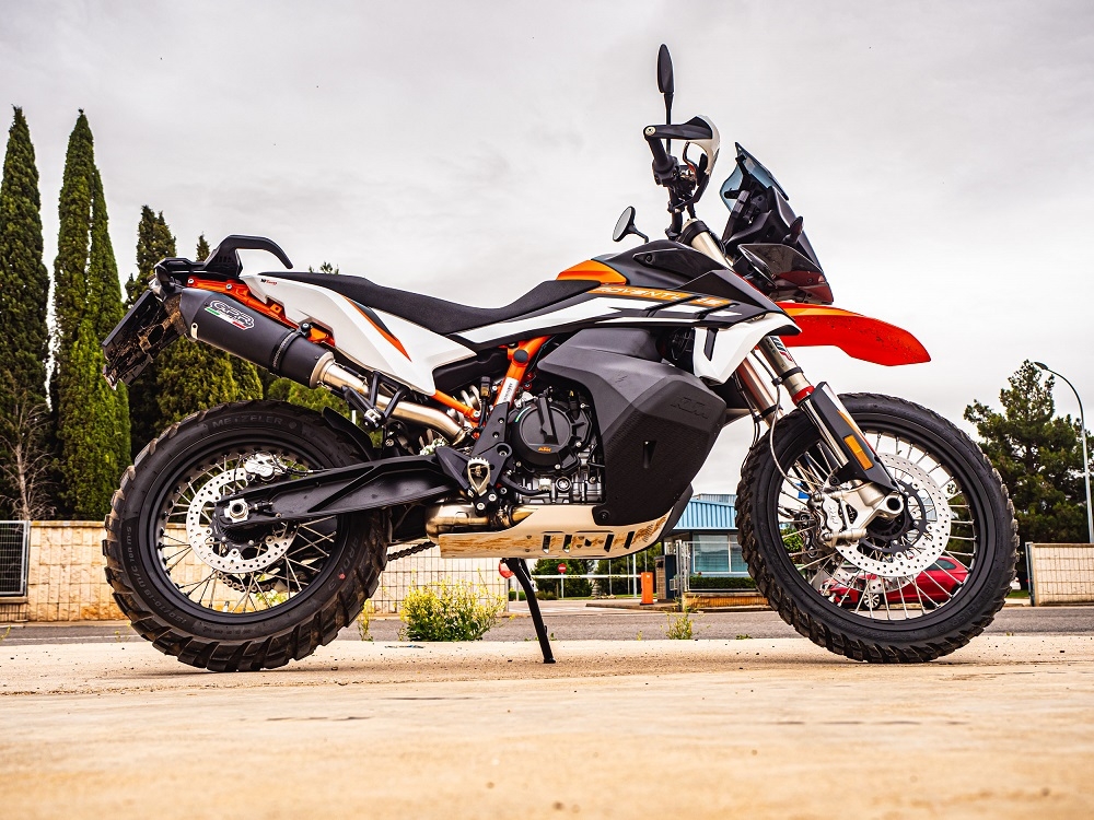 GPR auspuff kompatibel mit  Ktm Adventure 890 2020-2024, New Grand Prix Evo Black Titanium, Zugelassener legaler Slip-On-Auspuff mit Abe, einschließlich abnehmbarem DB-Killer und Verbindungsrohr 