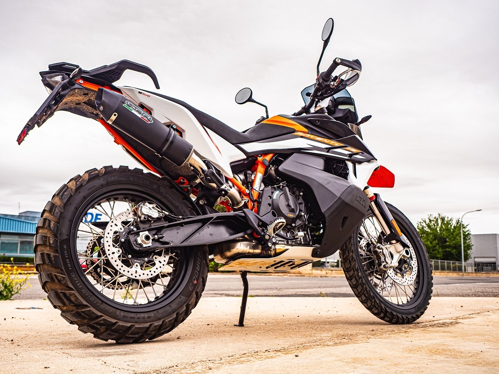 GPR auspuff kompatibel mit  Ktm Adventure 890 2020-2024, New Grand Prix Evo Black Titanium, Zugelassener legaler Slip-On-Auspuff mit Abe, einschließlich abnehmbarem DB-Killer und Verbindungsrohr 
