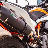 GPR auspuff kompatibel mit  Ktm Adventure 890 2020-2024, New Grand Prix Evo Black Titanium, Zugelassener legaler Slip-On-Auspuff mit Abe, einschließlich abnehmbarem DB-Killer und Verbindungsrohr 