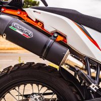 GPR auspuff kompatibel mit  Ktm Adventure 890 2020-2024, New Grand Prix Evo Black Titanium, Zugelassener legaler Slip-On-Auspuff mit Abe, einschließlich abnehmbarem DB-Killer und Verbindungsrohr 