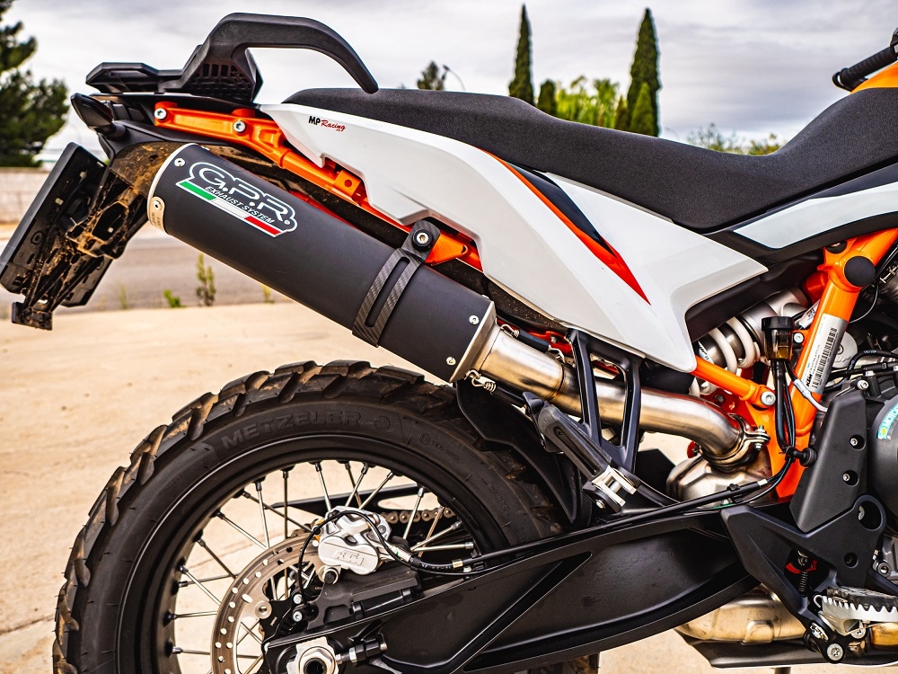 GPR auspuff kompatibel mit  Husqvarna Norden 901 2022-2024, M3 Black Titanium, Zugelassener legaler Slip-On-Auspuff mit Abe, einschließlich abnehmbarem DB-Killer und Verbindungsrohr 