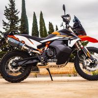 GPR auspuff kompatibel mit  Ktm SMT 890 2025-2026, Dual Poppy, Zugelassener legaler Slip-On-Auspuff mit Abe, einschließlich abnehmbarem DB-Killer und Verbindungsrohr 