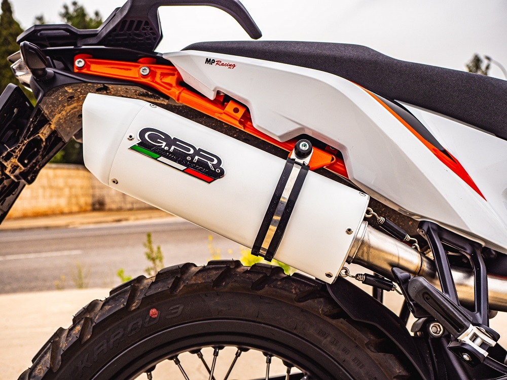 GPR auspuff kompatibel mit  Ktm Adventure 890 2025-2026, Albus Evo4, Zugelassener legaler Slip-On-Auspuff mit Abe, einschließlich abnehmbarem DB-Killer und Verbindungsrohr 