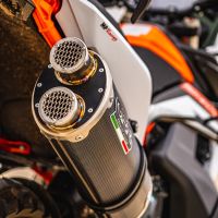 GPR auspuff kompatibel mit  Ktm SMT 890 2025-2026, Dual Poppy, Zugelassener legaler Slip-On-Auspuff mit Abe, einschließlich abnehmbarem DB-Killer und Verbindungsrohr 