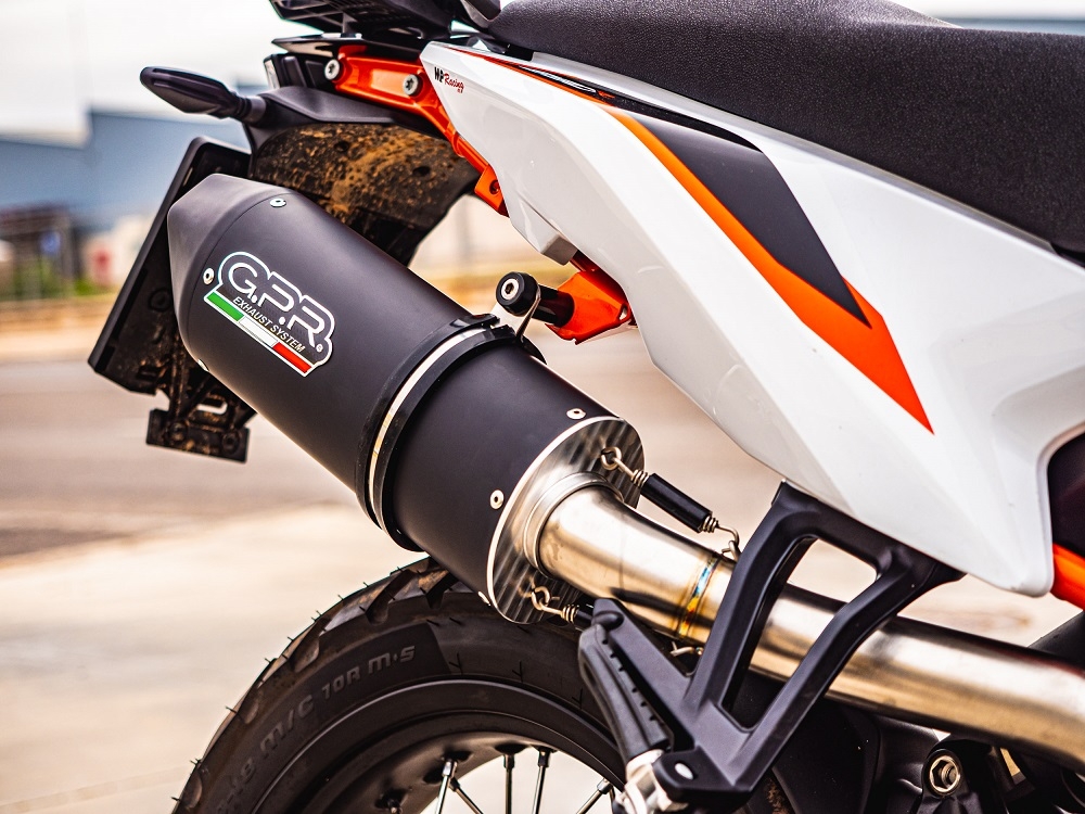 GPR auspuff kompatibel mit  Ktm Duke 890 2021-2024, Furore Nero, Rennauspuff, mit Verbindungsrohren, Artikel ohne Genehmigung 