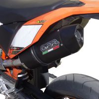 GPR auspuff kompatibel mit  Ktm Smc 690 R 2007-2016, Furore Nero, Zugelassener legaler Slip-On-Auspuff mit Abe, einschließlich abnehmbarem DB-Killer und Verbindungsrohr 