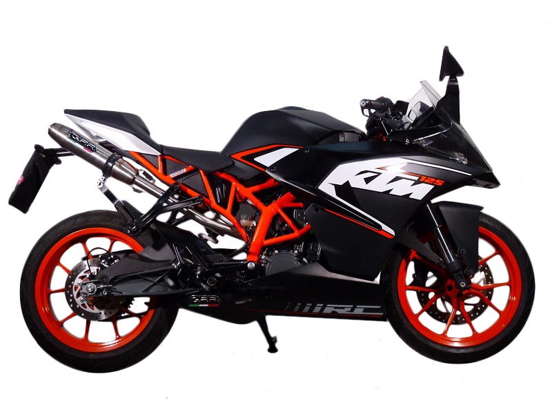 GPR auspuff kompatibel mit  Ktm Rc 200 2014-2021, Deeptone Inox, Rennauspuff, mit Verbindungsrohren, Artikel ohne Genehmigung 
