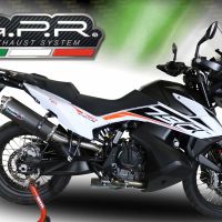 GPR auspuff kompatibel mit  Ktm Adventure 790 2025-2026, Dual Poppy, Zugelassener legaler Slip-On-Auspuff mit Abe, einschließlich abnehmbarem DB-Killer und Verbindungsrohr 