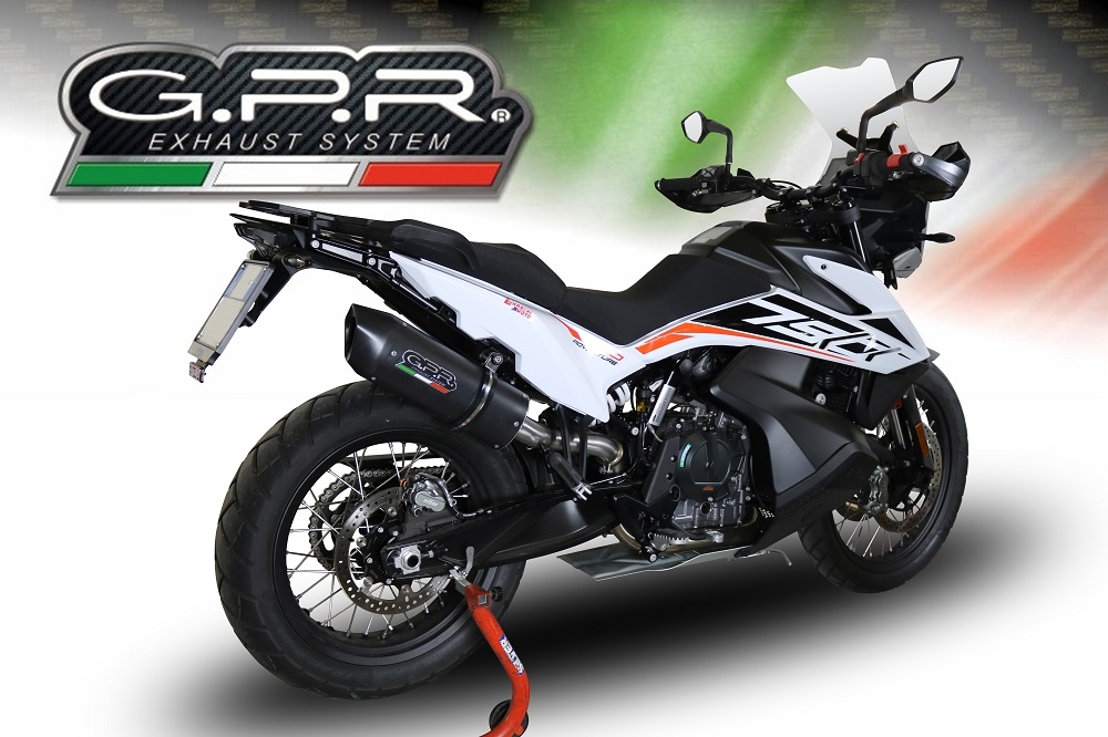 GPR auspuff kompatibel mit  Ktm Adventure 790 2025-2026, Furore Nero, Rennauspuff, mit Verbindungsrohren, Artikel ohne Genehmigung 