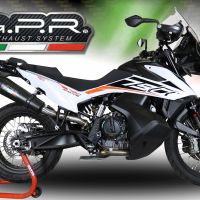 GPR auspuff kompatibel mit  Ktm Adventure 790 2021-2024, New Grand Prix Evo Black Titanium, Zugelassener legaler Slip-On-Auspuff mit Abe, einschließlich abnehmbarem DB-Killer und Verbindungsrohr 