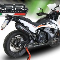GPR auspuff kompatibel mit  Ktm Adventure 790 2021-2024, New Grand Prix Evo Black Titanium, Zugelassener legaler Slip-On-Auspuff mit Abe, einschließlich abnehmbarem DB-Killer und Verbindungsrohr 