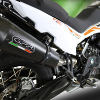 GPR auspuff kompatibel mit  Ktm Adventure 790 2021-2024, New Grand Prix Evo Black Titanium, Zugelassener legaler Slip-On-Auspuff mit Abe, einschließlich abnehmbarem DB-Killer und Verbindungsrohr 