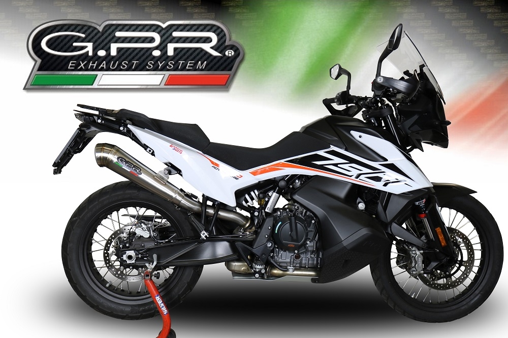 GPR auspuff kompatibel mit  Ktm Adventure 790 2025-2026, Powercone Evo, Zugelassener legaler Slip-On-Auspuff mit Abe, einschließlich abnehmbarem DB-Killer und Verbindungsrohr 