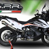 GPR auspuff kompatibel mit  Ktm Adventure 790 2025-2026, Powercone Evo, Zugelassener legaler Slip-On-Auspuff mit Abe, einschließlich abnehmbarem DB-Killer und Verbindungsrohr 