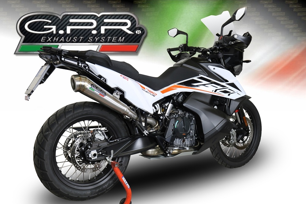 GPR auspuff kompatibel mit  Ktm Adventure 790 2025-2026, Powercone Evo, Zugelassener legaler Slip-On-Auspuff mit Abe, einschließlich abnehmbarem DB-Killer und Verbindungsrohr 