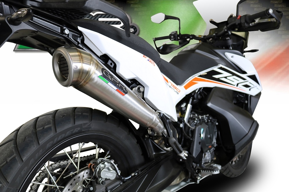 GPR auspuff kompatibel mit  Ktm Adventure 790 2025-2026, Powercone Evo, Zugelassener legaler Slip-On-Auspuff mit Abe, einschließlich abnehmbarem DB-Killer und Verbindungsrohr 