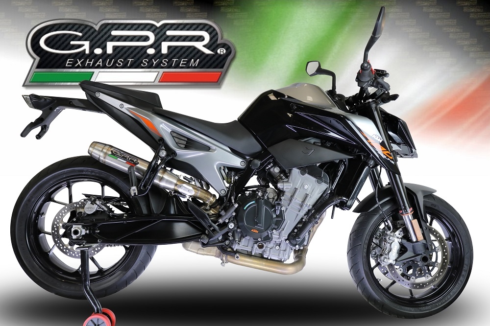 GPR auspuff kompatibel mit  Ktm Duke 790 2017-2020, Deeptone Inox, Rennauspuff, mit Verbindungsrohren, Artikel ohne Genehmigung 