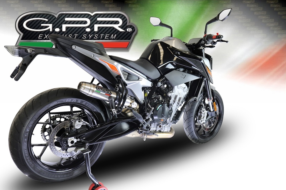 GPR auspuff kompatibel mit  Ktm Duke 790 2017-2020, Deeptone Inox, Rennauspuff, mit Verbindungsrohren, Artikel ohne Genehmigung 