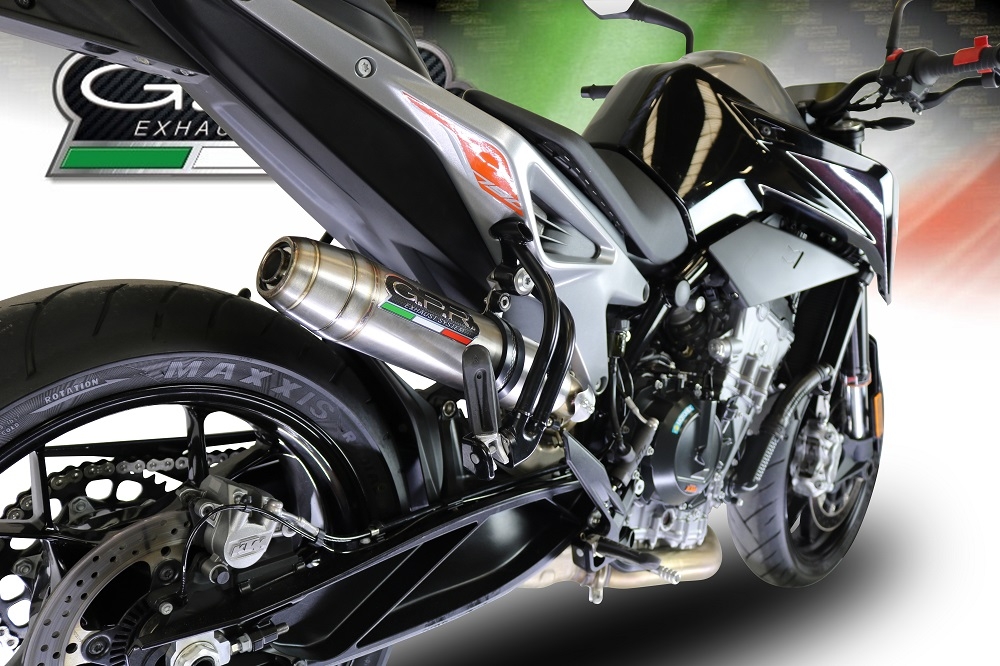 GPR auspuff kompatibel mit  Ktm Duke 790 2017-2020, Deeptone Inox, Rennauspuff, mit Verbindungsrohren, Artikel ohne Genehmigung 