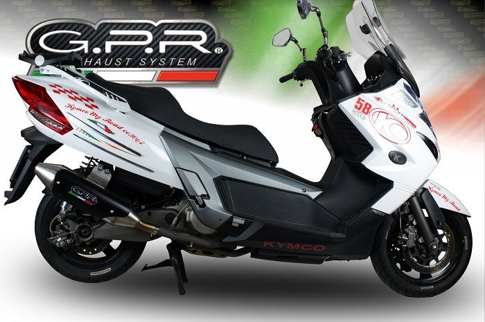 GPR auspuff kompatibel mit  Kymco Myroad 700 2012-2016, Power Bomb, Zugelassener legaler Slip-On-Auspuff mit Abe, einschließlich abnehmbarem DB-Killer,katakysator und Verbindungsrohr 
