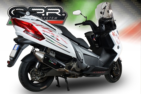 GPR auspuff kompatibel mit  Kymco Myroad 700 2012-2016, Power Bomb, Zugelassener legaler Slip-On-Auspuff mit Abe, einschließlich abnehmbarem DB-Killer,katakysator und Verbindungsrohr 