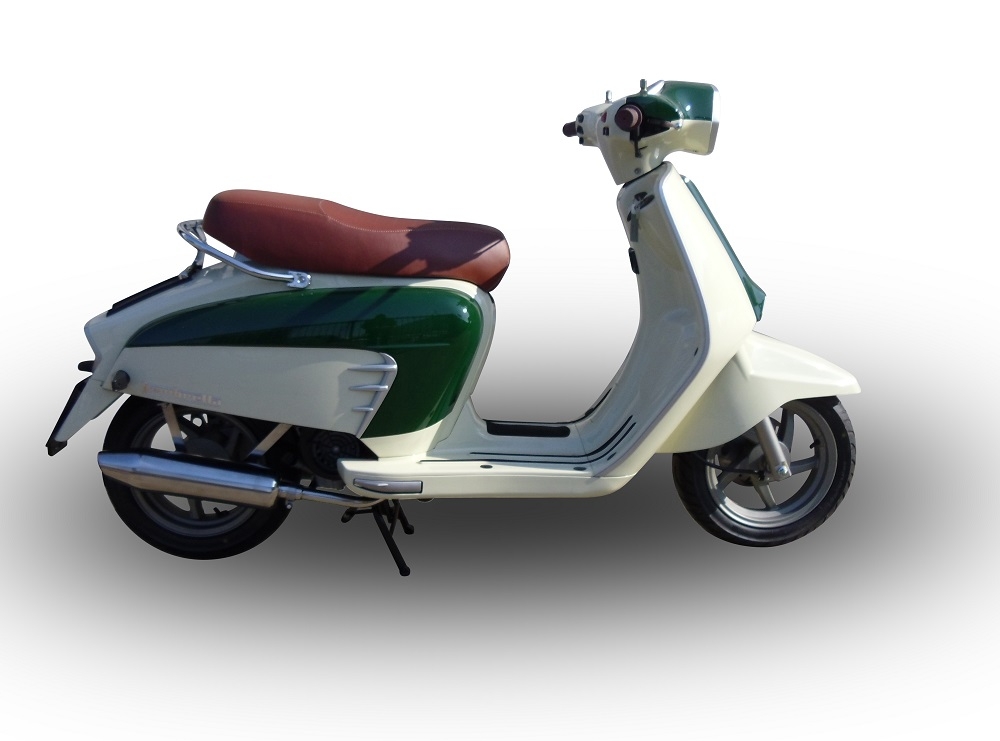 GPR auspuff kompatibel mit  Lambretta Lambretta 125 - 150 Milano  2012-2014, Ultracone lucido, Zugelassener legaler Vollanlagenauspuff mit ABE, inklusive herausnehmbarem DB-Killer 