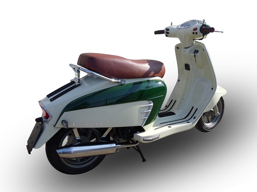 GPR auspuff kompatibel mit  Lambretta Lambretta 125 - 150 Milano  2012-2014, Ultracone lucido, Zugelassener legaler Vollanlagenauspuff mit ABE, inklusive herausnehmbarem DB-Killer 