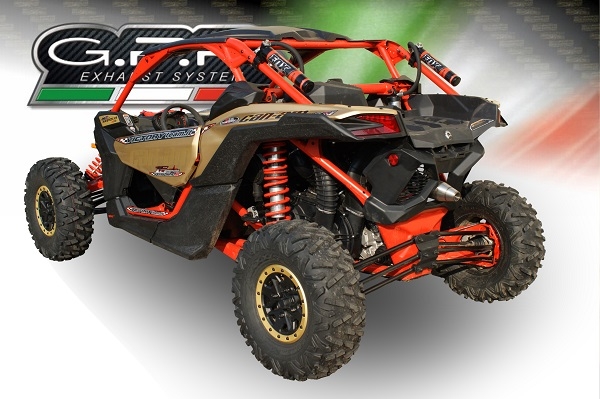GPR auspuff kompatibel mit  Can Am Maverick X3 Turbo Buggy 2017-2024, Deeptone Atv, Zugelassener legaler Slip-On-Auspuff mit Abe, einschließlich abnehmbarem DB-Killer und Verbindungsrohr 
