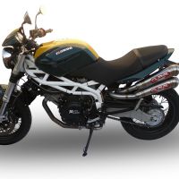 GPR auspuff kompatibel mit  Moto Morini Sport 1200 2008-2010, Powercone Evo, Doppelt homologierter legaler Slip-On-Auspuff mit ABE, einschließlich abnehmbarer DB-Killer und verbindungsrohre 