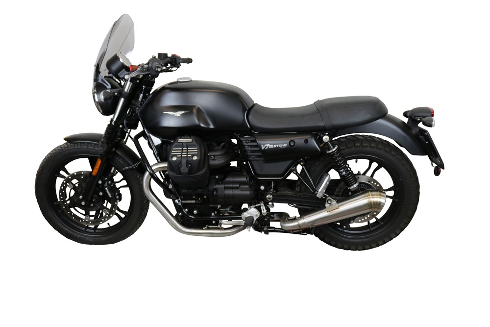 GPR auspuff kompatibel mit  Moto Guzzi V7 III Special-Stone-Carbon 2017-2018, Powercone Evo, Kompletter Rennauspuff, geliefert mit spezifischem Krümmer, Artikel ohne Homologation 