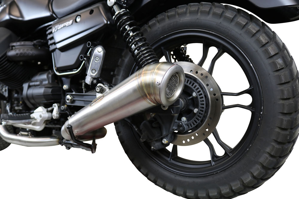 GPR auspuff kompatibel mit  Moto Guzzi V7 III Special-Stone-Carbon 2017-2018, Powercone Evo, Kompletter Rennauspuff, geliefert mit spezifischem Krümmer, Artikel ohne Homologation 