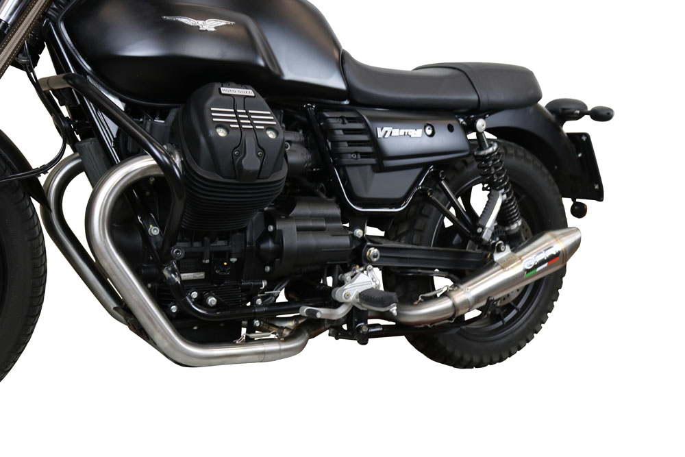 GPR auspuff kompatibel mit  Moto Guzzi V7 III Special-Stone-Carbon 2017-2018, Vintacone, Kompletter Rennauspuff, geliefert mit spezifischem Krümmer, Artikel ohne Homologation 