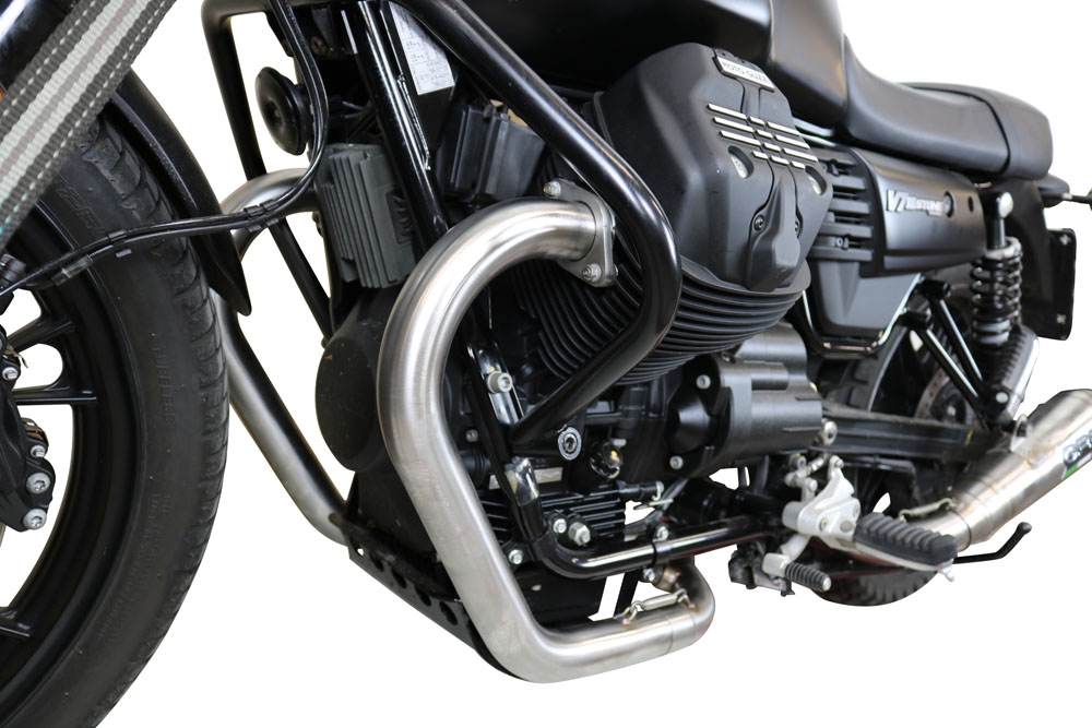 GPR auspuff kompatibel mit  Moto Guzzi V7 III Special-Stone-Carbon 2017-2018, Vintacone, Kompletter Rennauspuff, geliefert mit spezifischem Krümmer, Artikel ohne Homologation 