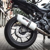 GPR auspuff kompatibel mit  Yamaha Mt-07  2014-2016, Albus Ceramic, Homologierte auspuff mit verbindungsrohr und katalysator 