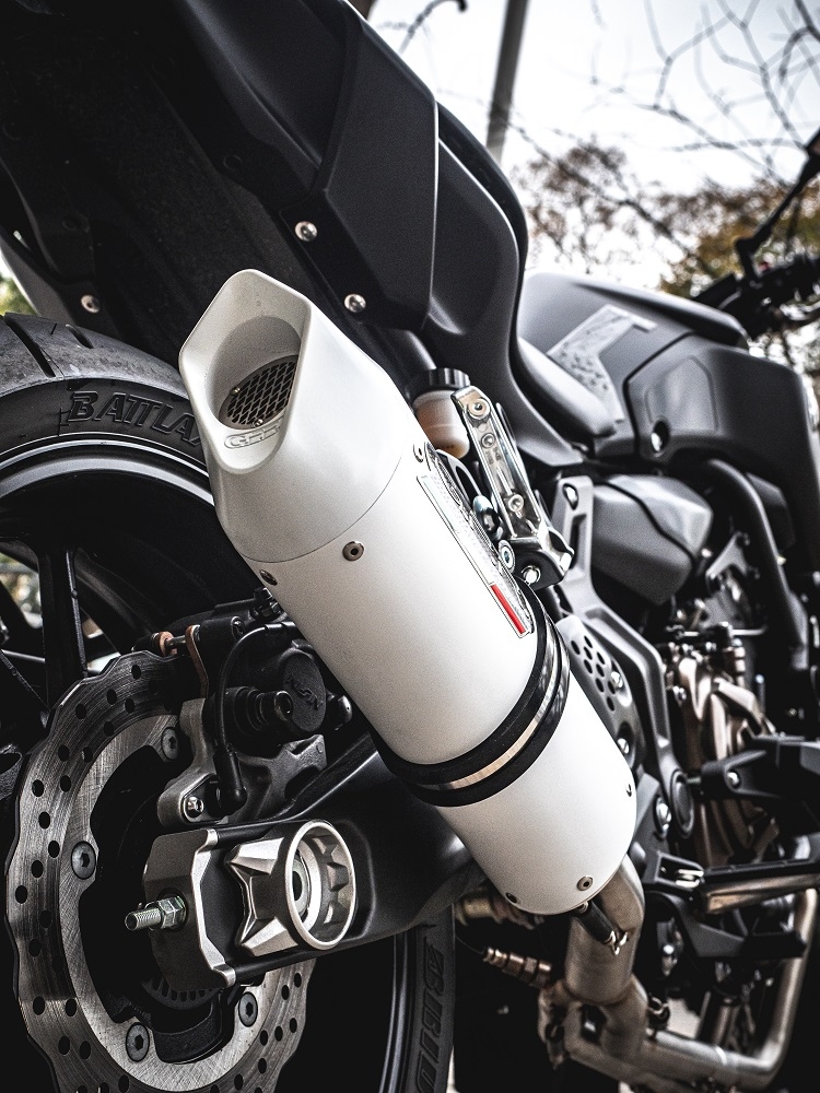 GPR auspuff kompatibel mit  Yamaha Mt-07  2014-2016, Albus Ceramic, Homologierte auspuff mit verbindungsrohr und katalysator 