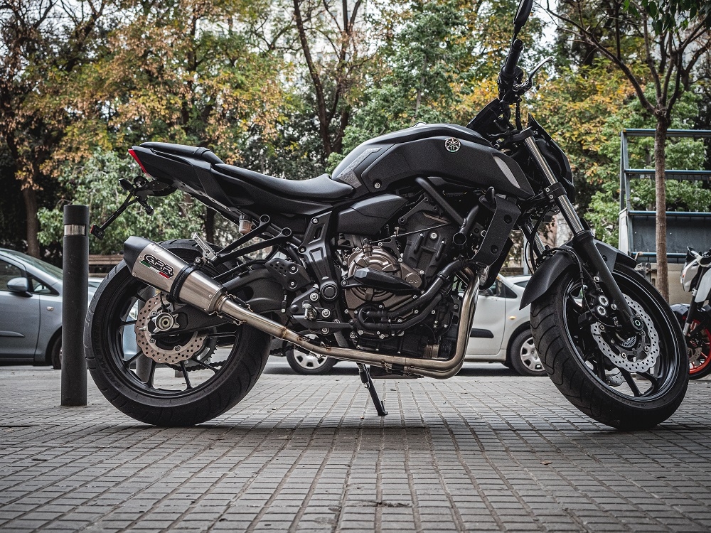 GPR auspuff kompatibel mit  Yamaha Mt-07  2014-2016, New Grand Prix Evo Titanium, Homologierte auspuff mit verbindungsrohr und katalysator 