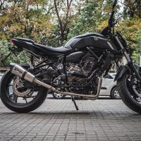 GPR auspuff kompatibel mit  Yamaha Mt-07  2014-2016, New Grand Prix Evo Titanium, Homologierte auspuff mit verbindungsrohr und katalysator 