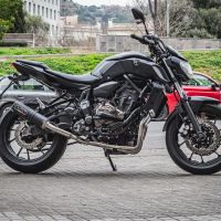 GPR auspuff kompatibel mit  Yamaha Mt-07  2017-2020, M3 Black Titanium, Racing-Komplettsystem-Auspuff, einschließlich Krümmer und abnehmbarem DB-Killer 