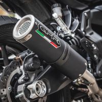 GPR auspuff kompatibel mit  Yamaha Mt-07  2017-2020, M3 Black Titanium, Racing-Komplettsystem-Auspuff, einschließlich Krümmer und abnehmbarem DB-Killer 