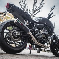 GPR auspuff kompatibel mit  Yamaha Mt-07  2017-2020, M3 Black Titanium, Racing-Komplettsystem-Auspuff, einschließlich Krümmer und abnehmbarem DB-Killer 